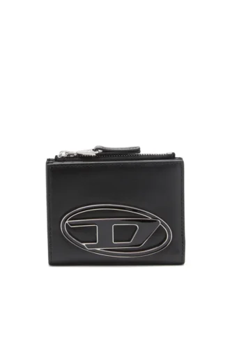 1DR bi-fold zip ii Petit portefeuille en cuir avec plaque logo