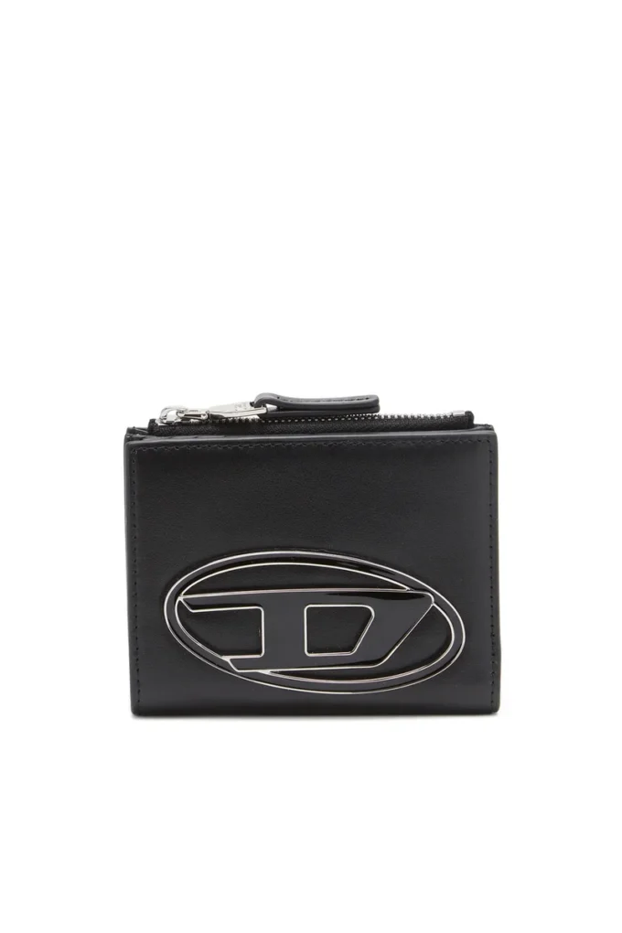 1DR bi-fold zip ii Petit portefeuille en cuir avec plaque logo