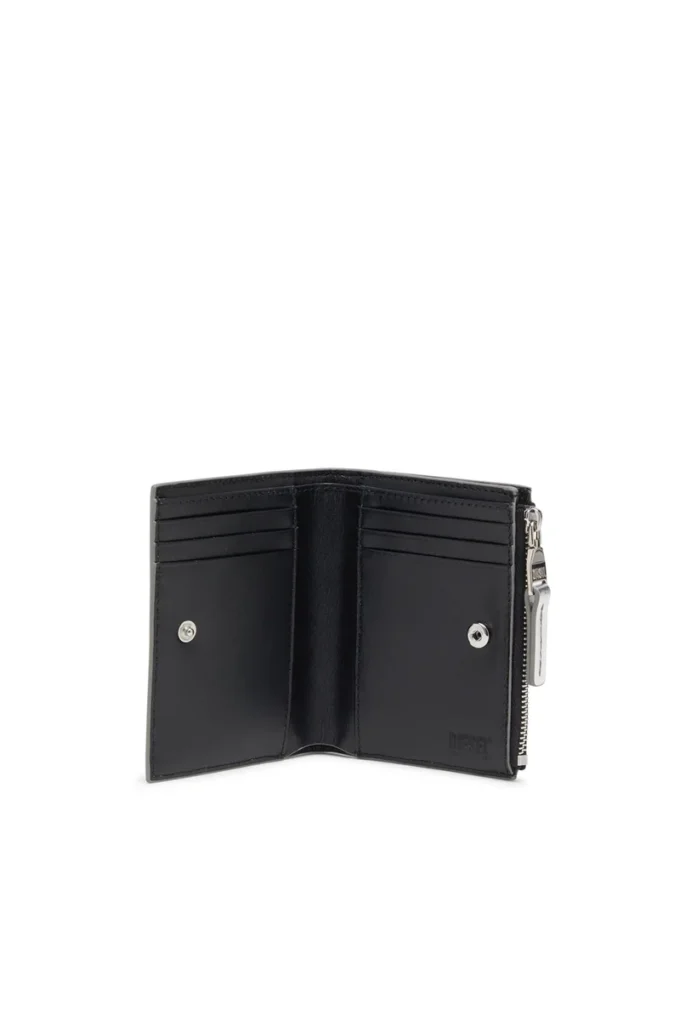1DR bi-fold zip ii Portefeuille en cuir à deux volets avec logo Oval D