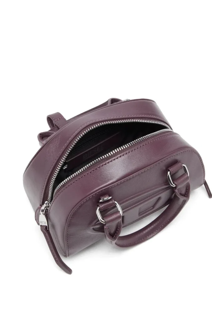 1dr dome crossbody Sac bowling 1DR Dome-Mini en cuir bordeaux