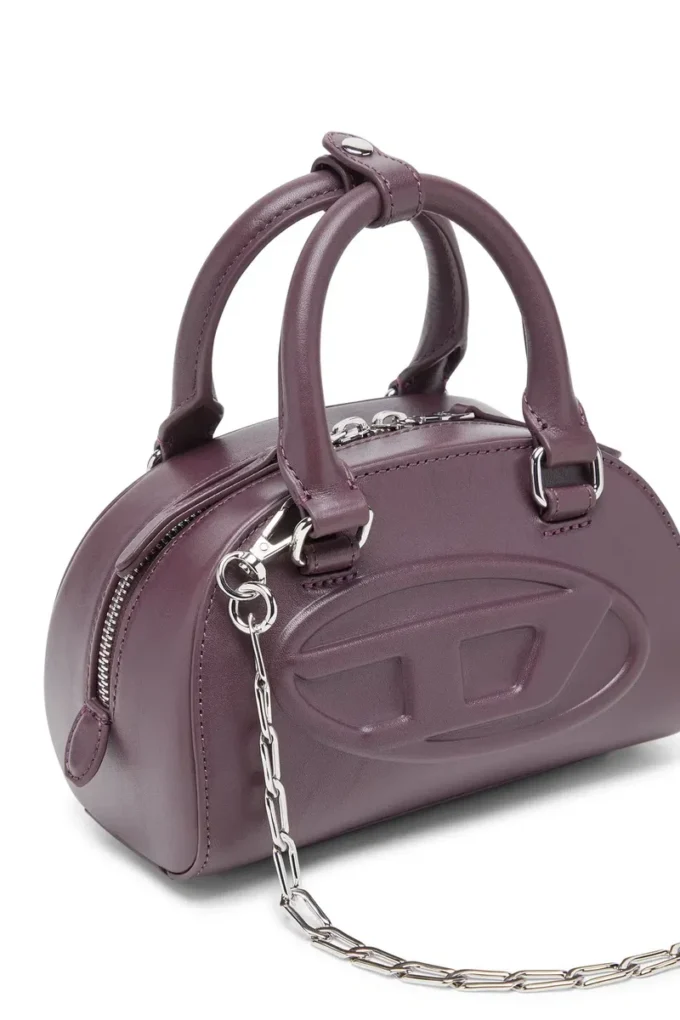1dr dome crossbody Sac bowling 1DR Dome-Mini en cuir bordeaux