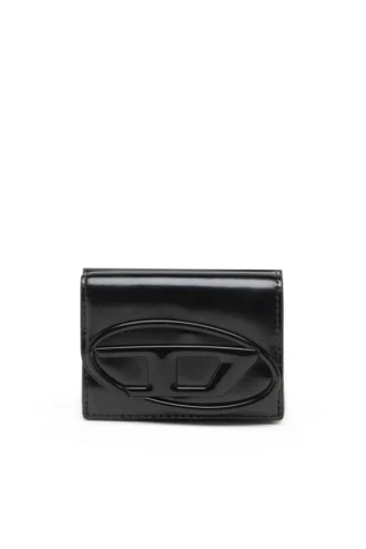 1DR tri fold coin xs ii Portefeuille à trois volets en cuir miroir
