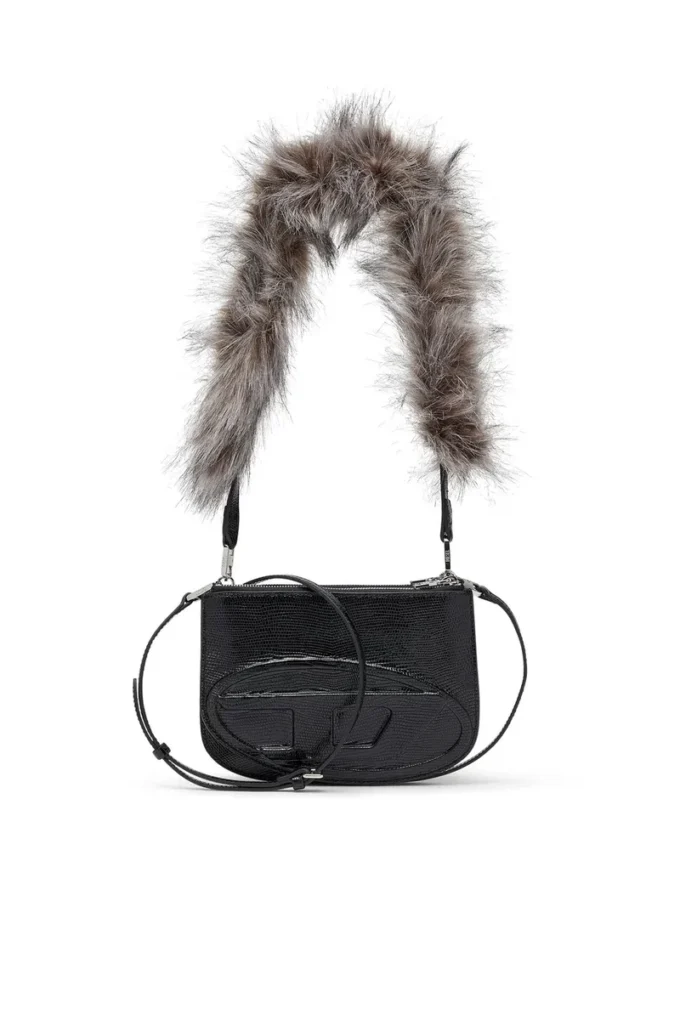 1dr twin Sac à bandoulière 1DR Twin-Double-pouch en cuir gaufré