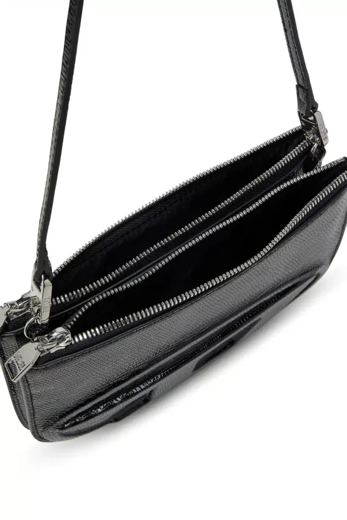 1dr twin Sac à bandoulière 1DR Twin-Double-pouch en cuir gaufré