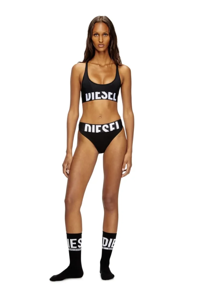 allison-d-pop Soutien-gorge de sport en microfibre avec logo découpé