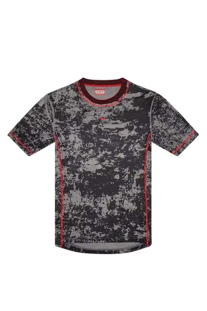 amtee-gael-wt28 T-shirt jacquard camouflage avec imprimé nuageux