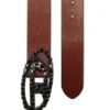 b-1dr 1DR Ceinture en cuir pull-up de 4 cm avec boucle bijou