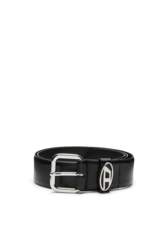 b-1dr boucle ovale en D 3,9 cm ceinture en cuir ornée d&rsquo;une plaque logo