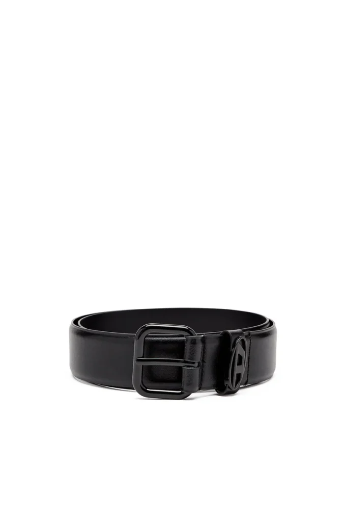 b-1dr boucle ovale en D 3,9 cm ceinture en cuir ornée d&rsquo;une plaque logo