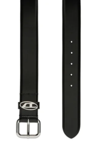 b-1dr boucle ovale en D 3,9 cm ceinture en cuir ornée d&rsquo;une plaque logo