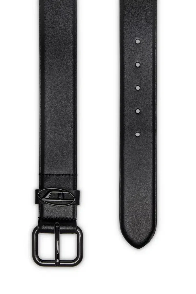 b-1dr boucle ovale en D 3,9 cm ceinture en cuir ornée d&rsquo;une plaque logo