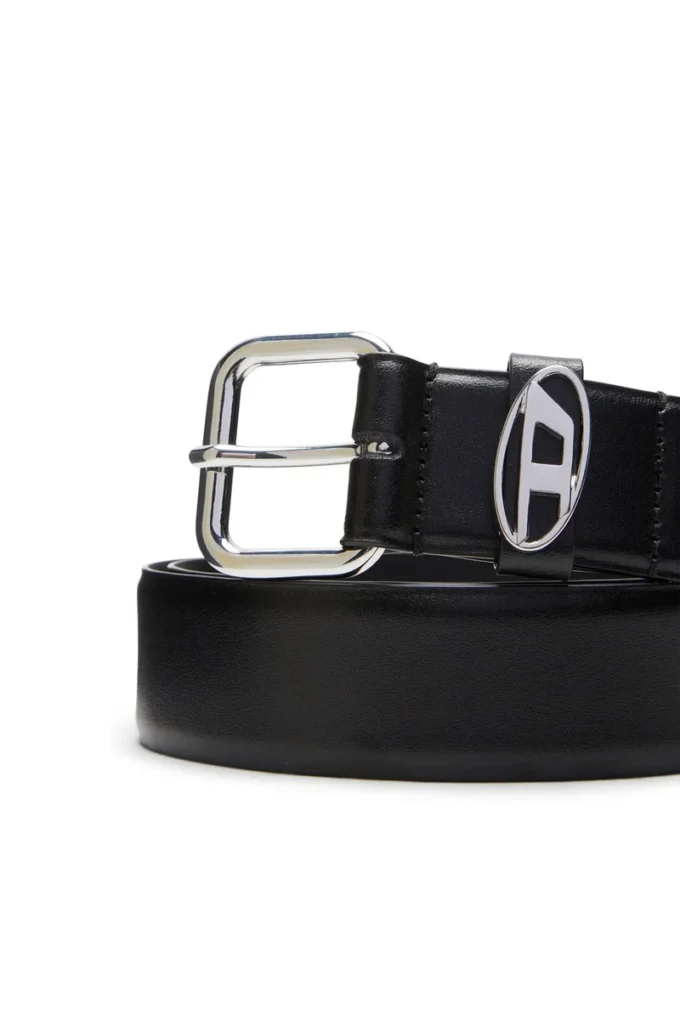 b-1dr boucle ovale en D 3,9 cm ceinture en cuir ornée d&rsquo;une plaque logo