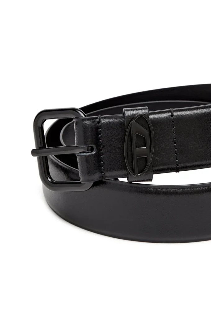 b-1dr boucle ovale en D 3,9 cm ceinture en cuir ornée d&rsquo;une plaque logo