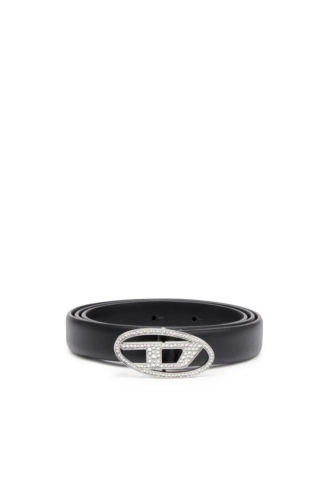 b-1dr strass 20 Ceinture fine en cuir 1,9 cm avec boucle en cristal