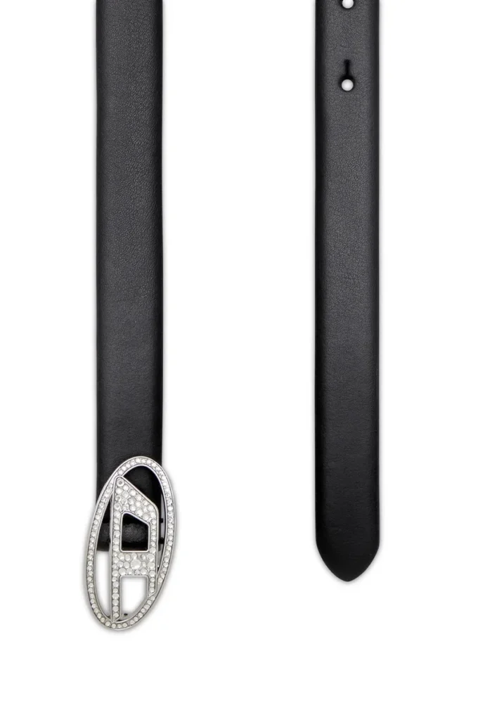 b-1dr strass 20 Ceinture fine en cuir 1,9 cm avec boucle en cristal