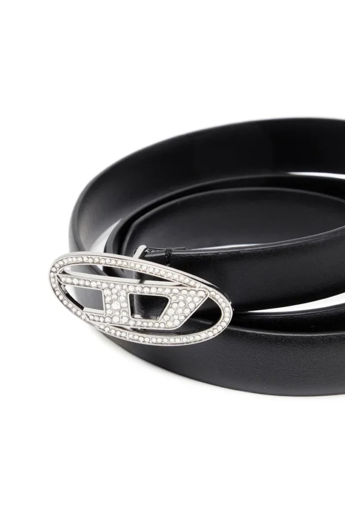 b-1dr strass 20 Ceinture fine en cuir 1,9 cm avec boucle en cristal