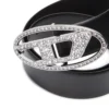 b-1dr strass 4 cm Ceinture en cuir avec boucle en cristal