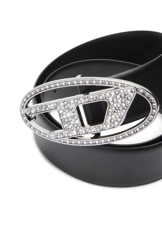 b-1dr strass 4 cm Ceinture en cuir avec boucle en cristal