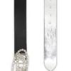 b-1dr w rev 4 cm Ceinture réversible en cuir avec boucle en cristal