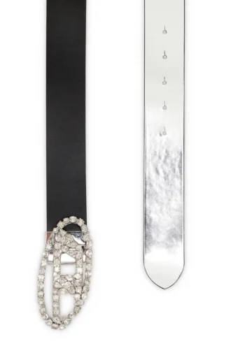b-1dr w rev 4 cm Ceinture réversible en cuir avec boucle en cristal