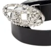 b-1dr w rev 4 cm Ceinture réversible en cuir avec boucle en cristal