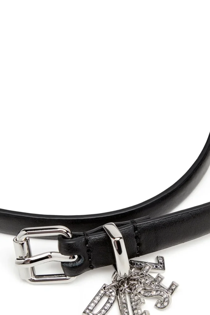 b-charm-loop Ceinture en cuir nappa 1,4 cm avec charms logo