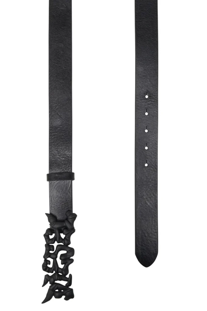 b-graffiti Ceinture en cuir pull-up de 3,5 cm avec boucle graffiti