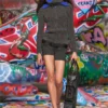 b-graffiti Ceinture en cuir pull-up de 3,5 cm avec boucle graffiti