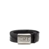 b-metal biscotto Ceinture en cuir 4 cm avec plaque logo