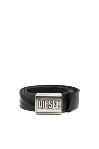 b-metal biscotto Ceinture en cuir 4 cm avec plaque logo