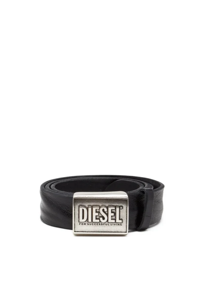 b-metal biscotto Ceinture en cuir 4 cm avec plaque logo