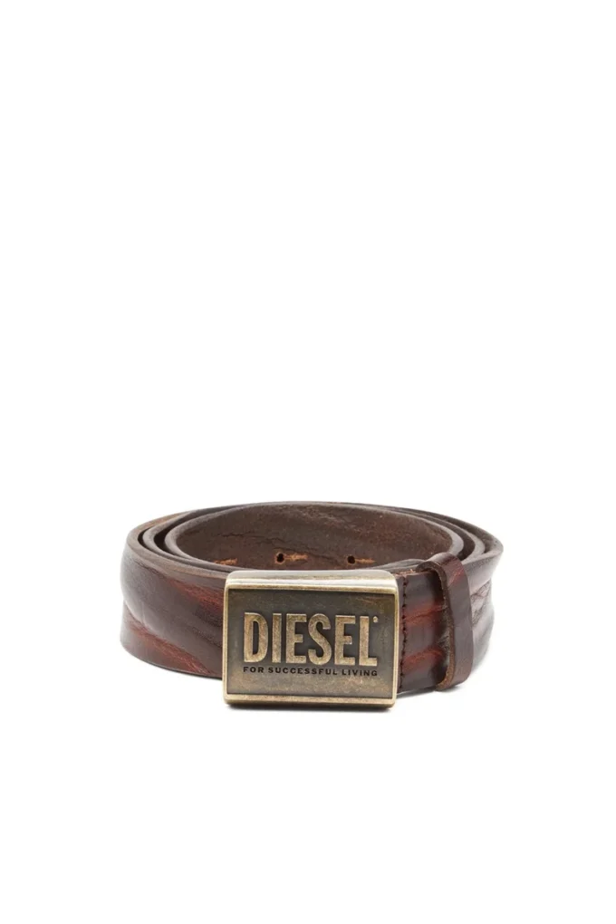 b-metal biscotto Ceinture en cuir 4 cm avec plaque logo