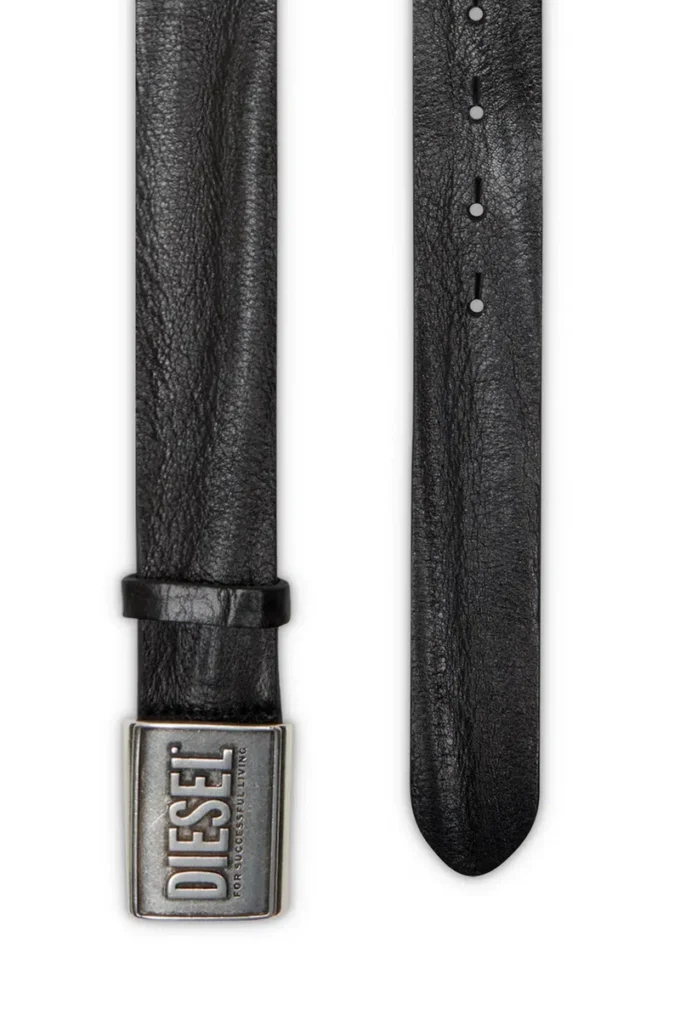 b-metal biscotto Ceinture en cuir 4 cm avec plaque logo