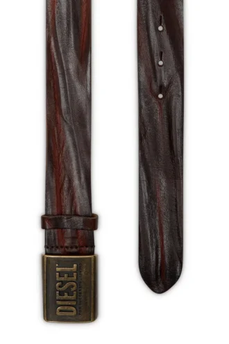 b-metal biscotto Ceinture en cuir 4 cm avec plaque logo