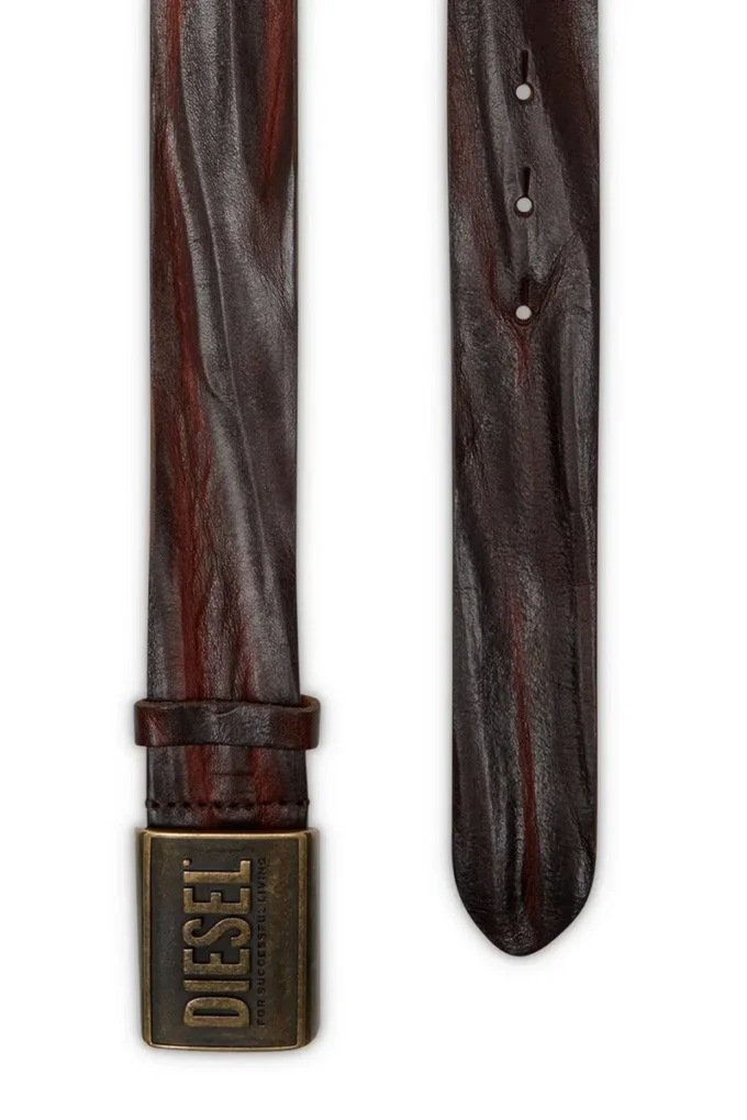 b-metal biscotto Ceinture en cuir 4 cm avec plaque logo
