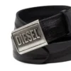b-metal biscotto Ceinture en cuir 4 cm avec plaque logo