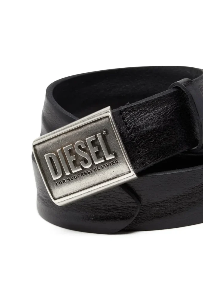 b-metal biscotto Ceinture en cuir 4 cm avec plaque logo