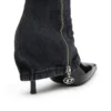 Bottes torsadées D-Venus Bottes au genou D-Venus-Stiletto avec effet trompe-l&rsquo;œil jean