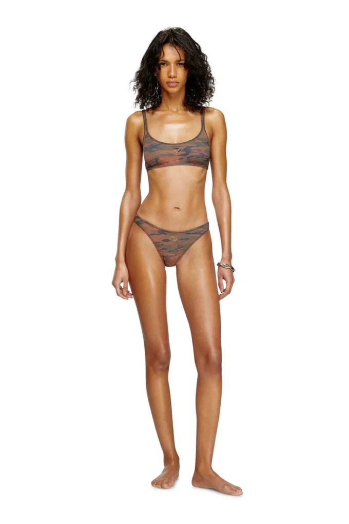 bunchy-utlt Bas de bikini camouflage avec logo découpé