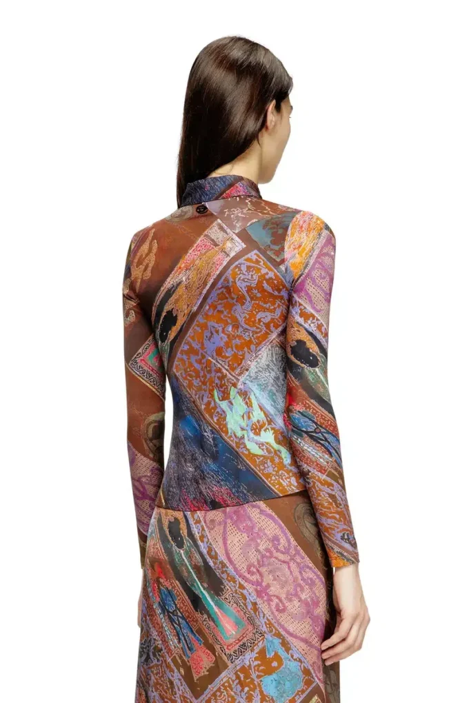 c-amelia Chemise en viscose stretch avec imprimé héraldique