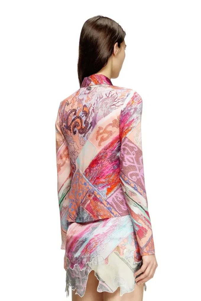 c-amelia Chemise en viscose stretch avec imprimé héraldique