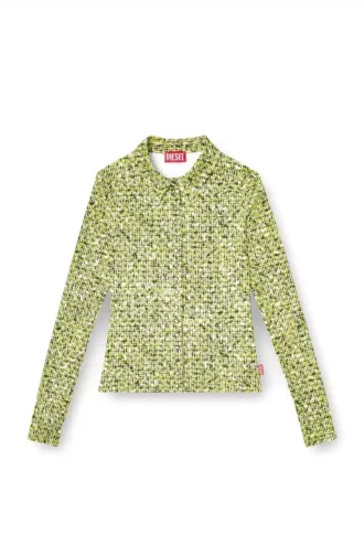 c-elaz-bc Chemise en tissu stretch avec imprimé bouclé