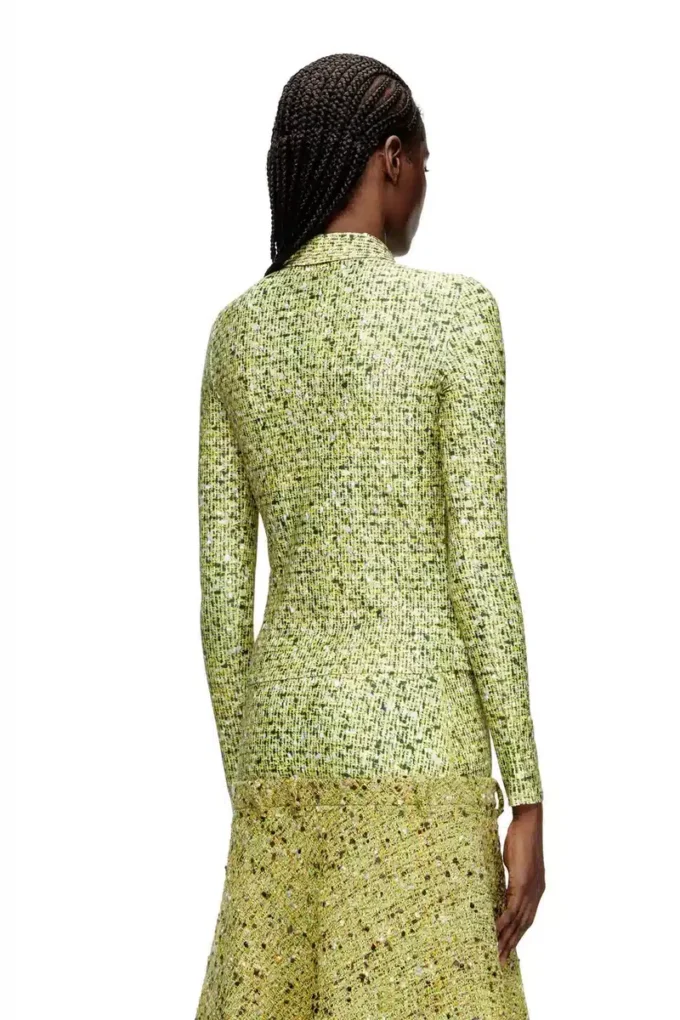 c-elaz-bc Chemise en tissu stretch avec imprimé bouclé