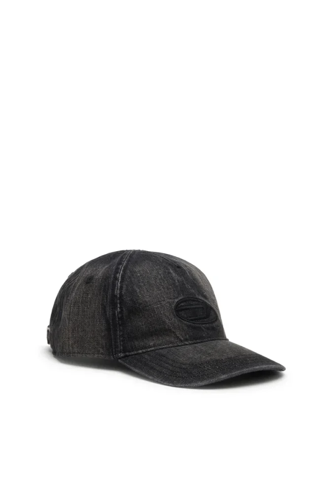 c-enic Casquette en denim avec détails effilochés et logo brodé
