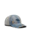 c-enic Casquette en denim avec détails effilochés et logo brodé