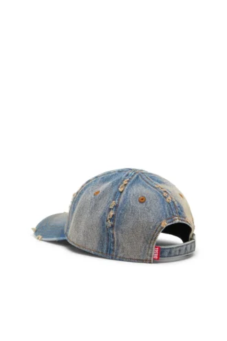 c-enic Casquette en denim avec détails effilochés et logo brodé