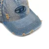 c-enic Casquette en denim avec détails effilochés et logo brodé