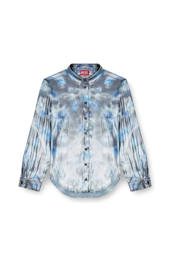 c-ronor-s2 Chemise métallisée avec imprimé roses floues