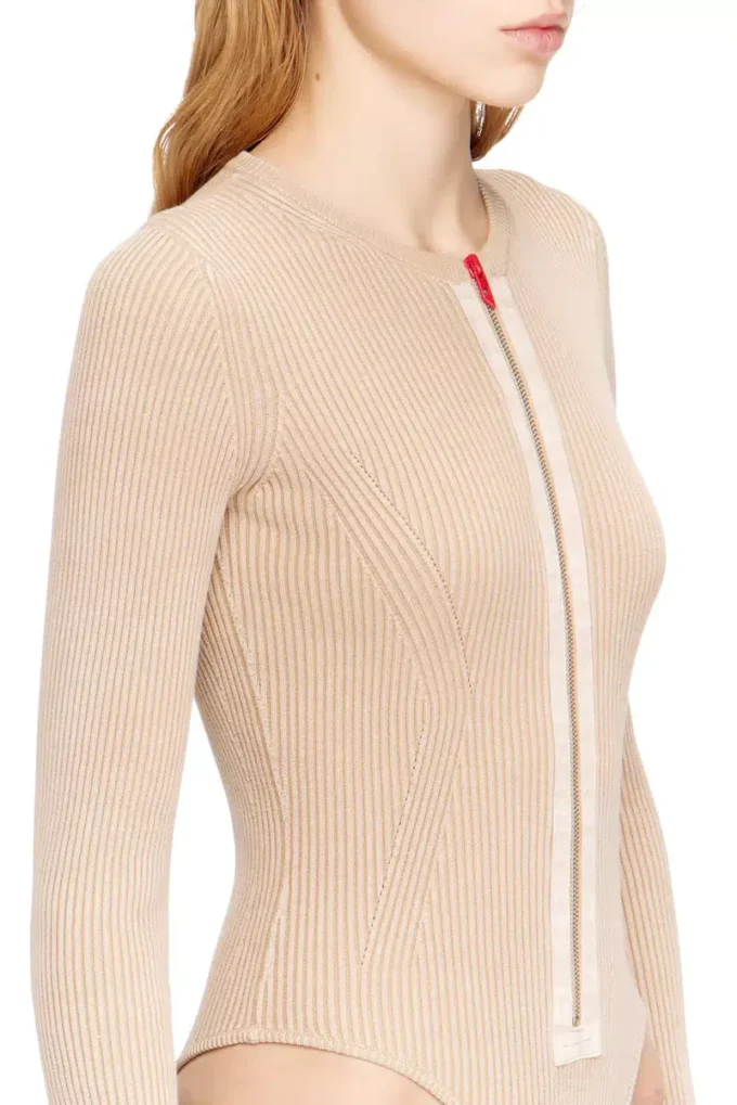 Cardigan zippé m-gilde en coton côtelé