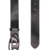 Ceinture en cuir 3,9 cm avec boucle métallique ovale en D